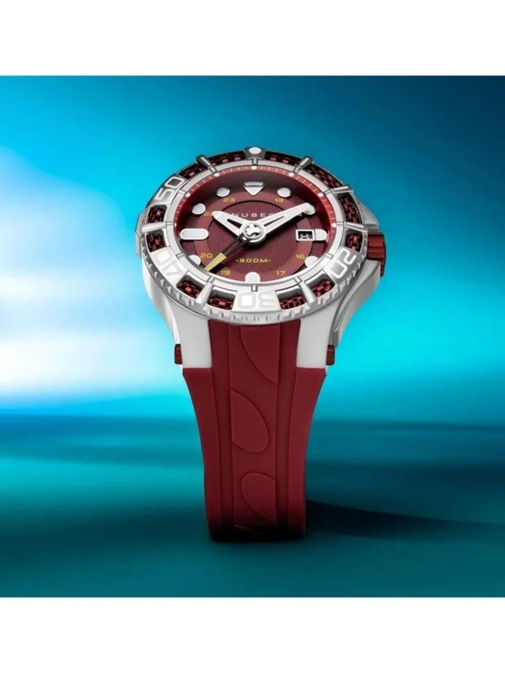 NWT Nubeo Manta Red Dial Men's Watch
